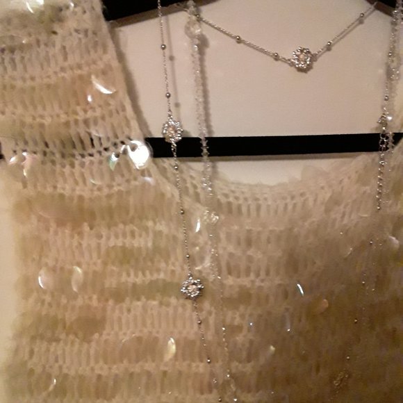 Boutique  Ivory Sequin Sweater!  Not Worn  Sz. M - Picture 4 of 7